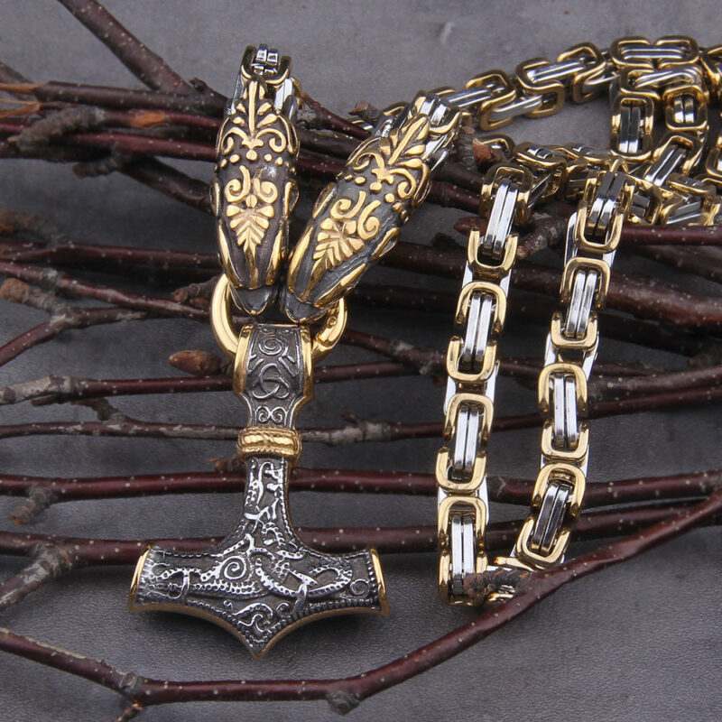 collier mjolnir or et argent viking heritage 16